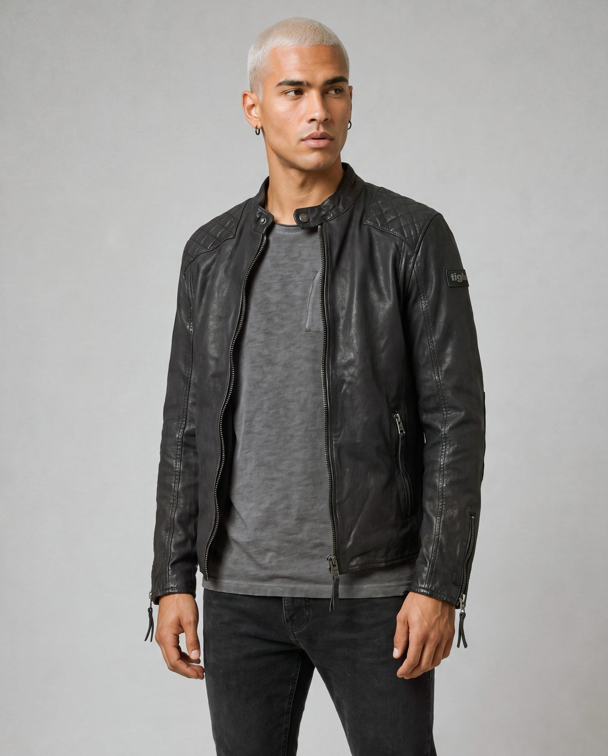 Nero Lederjacke in Schafsleder, heavy washed — Vorderansicht