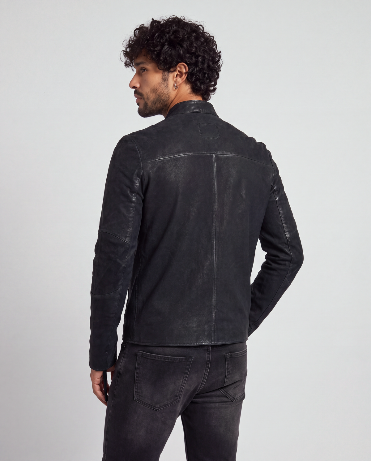 Daniel — Lederjacke, Buffed Black, Rücken