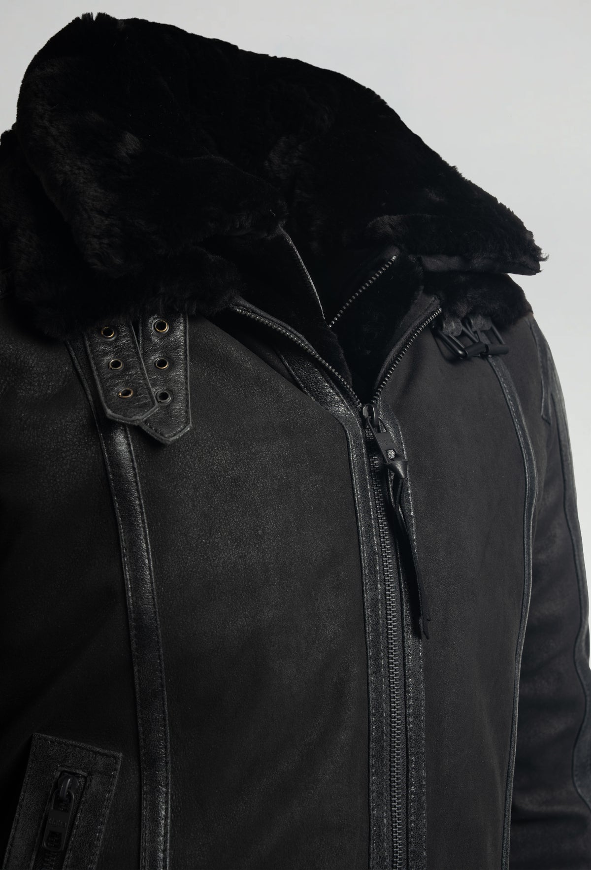 Nox — Detail Shearling-Kragen